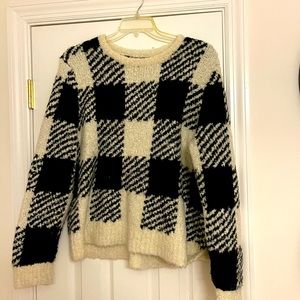 JCrew Buffalo Check super-soft chenille sweater